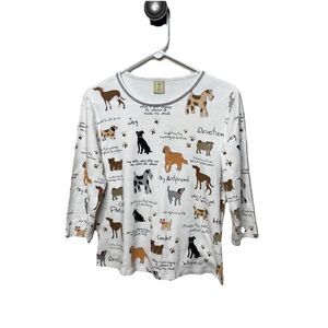 Jess & Jane Top Dogs My Best Friend T shirt Stretch 3/4 Sleeve